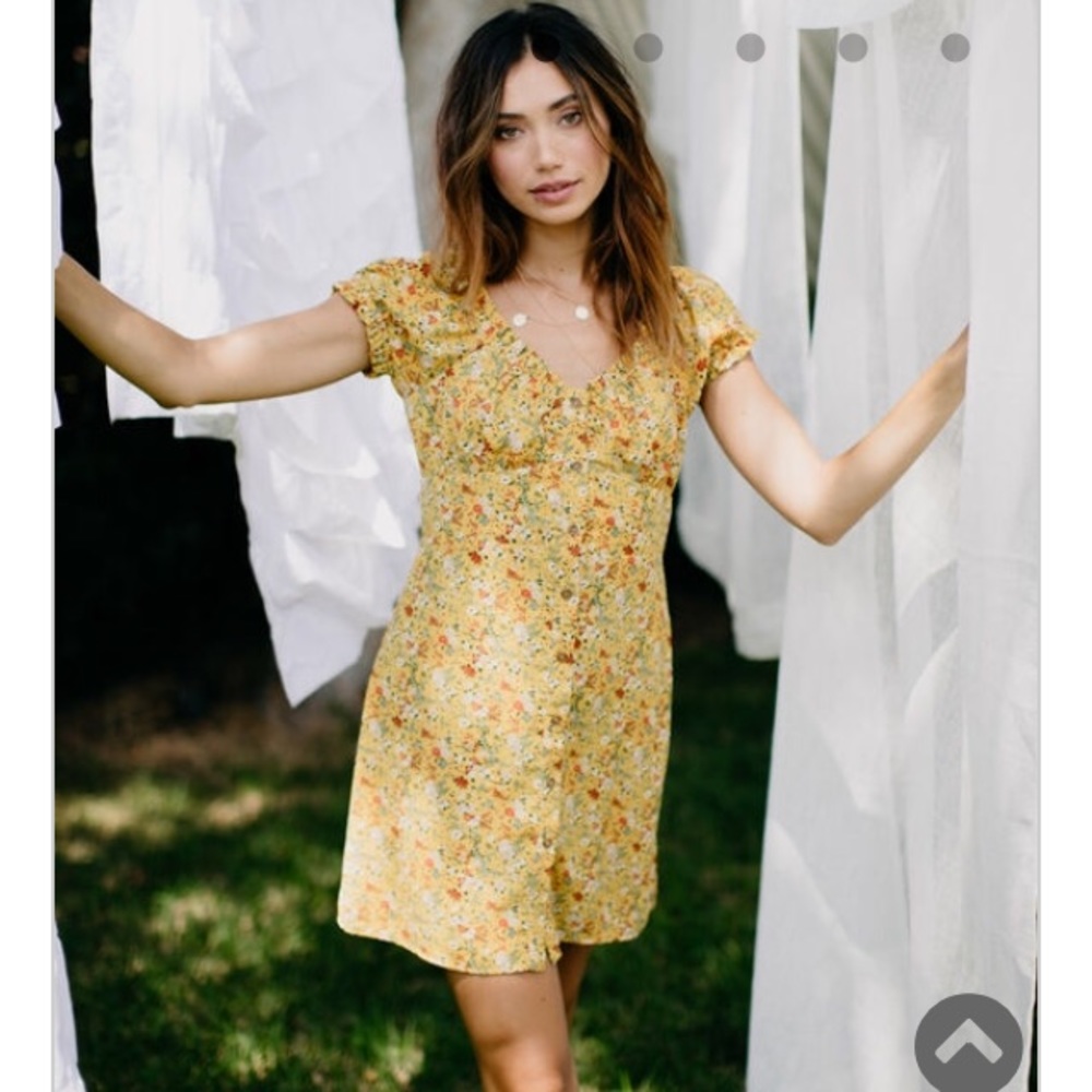 Trendy pretty floral button dress